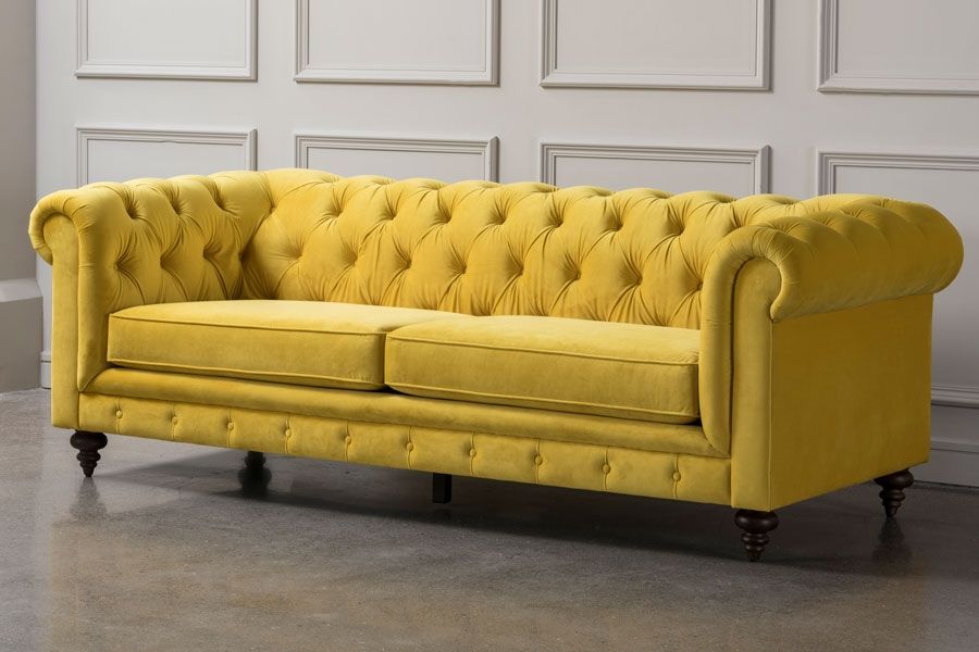 Monty Three Seat Sofa - Mustard - Image #0