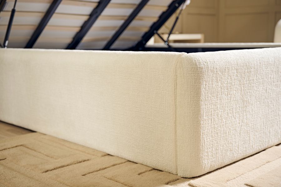 Munich Säng med Förvaring – Ivory Chenille-view6