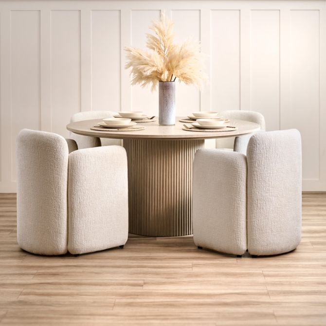 Munich Chaise de salle à manger – Taupe Clair Chenille-view3