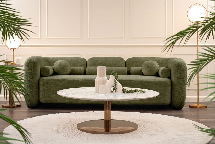 Munich Three Seat Sofa - Forest Green-view3