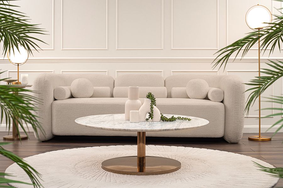 Munich Three Seat Sofa - Light Taupe-view3