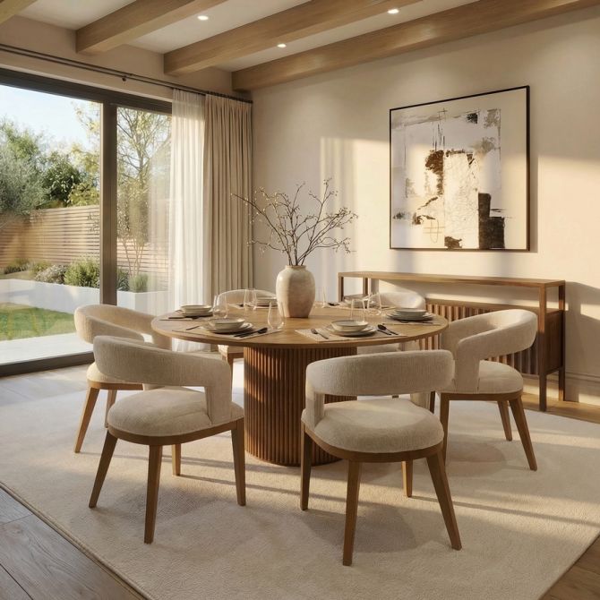 Ophelia Eettafel Rond Kastanje-view2