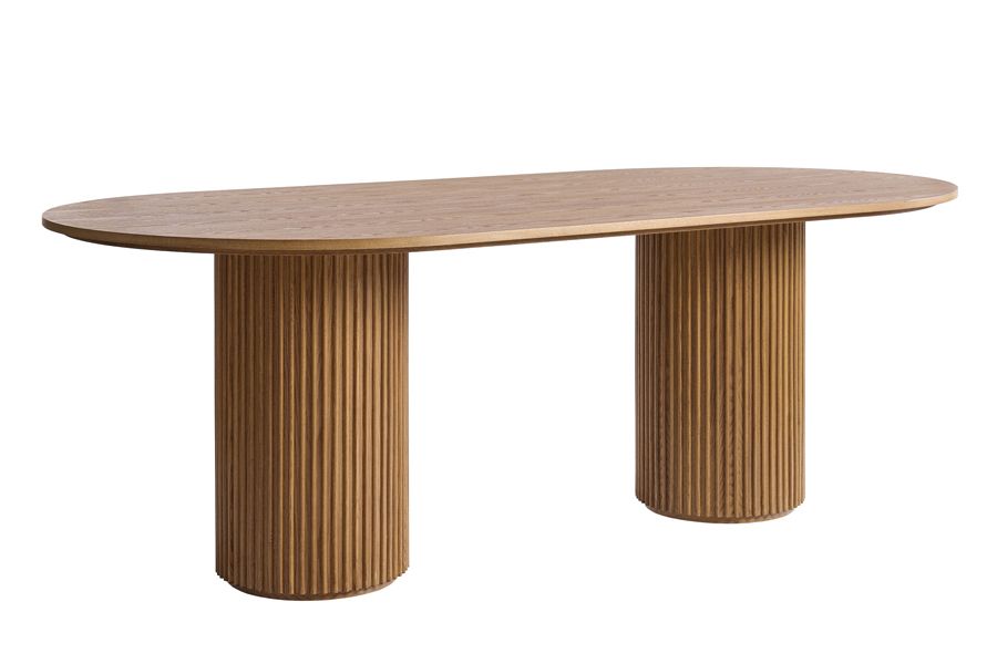 Ophelia Chestnut Dining Table and 6 Madison Light Taupe Dining Chairs-view2