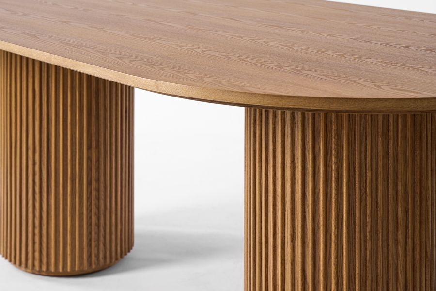 Ophelia Chestnut Dining Table and 6 Madison Light Taupe Dining Chairs-view6