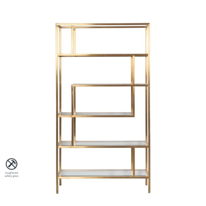 Brass wall on sale shelving unit