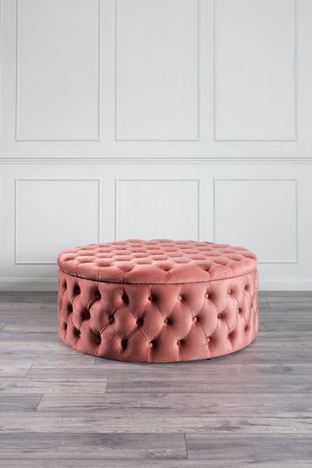 Mylia Storage Ottoman - Blush Pink - Image #0