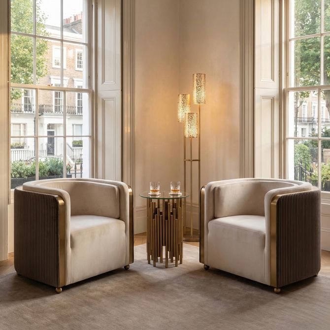  Ozman Lounge Fauteuil Krijtwit/Mink-view2