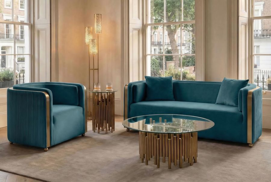 Ozman 2-zitsbank Pauw Blauw-view2