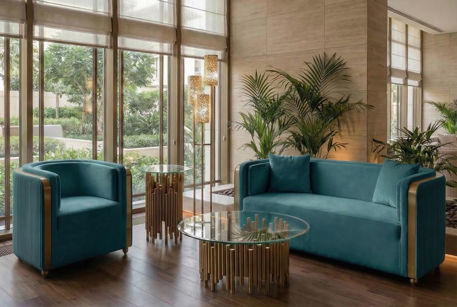 Ozman 2-zitsbank Pauw Blauw-view3