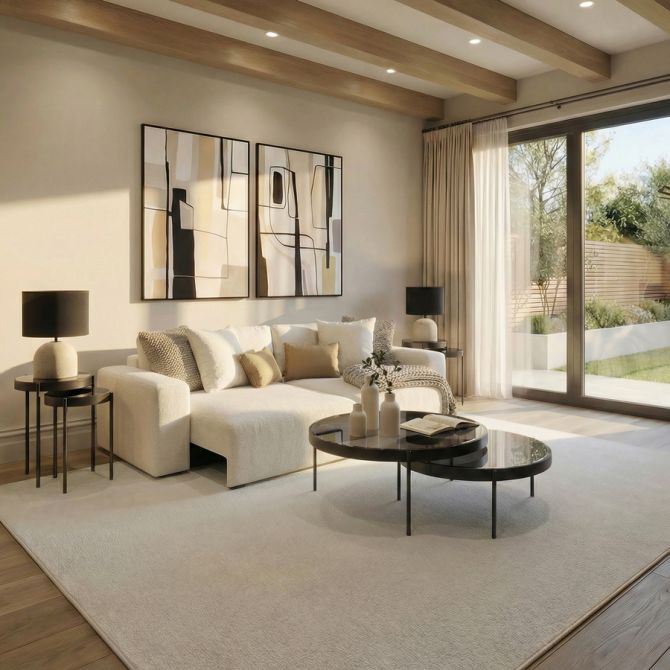 Pebble Sofa Bed – Ivory Chenille-view3