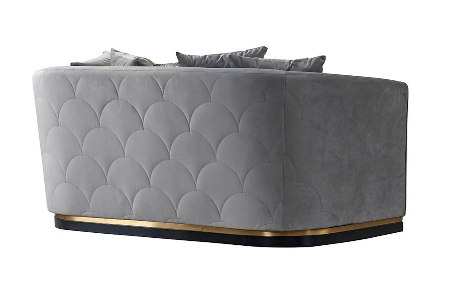 Pino Canapé 2 places, base laiton - Gris colombe-view4