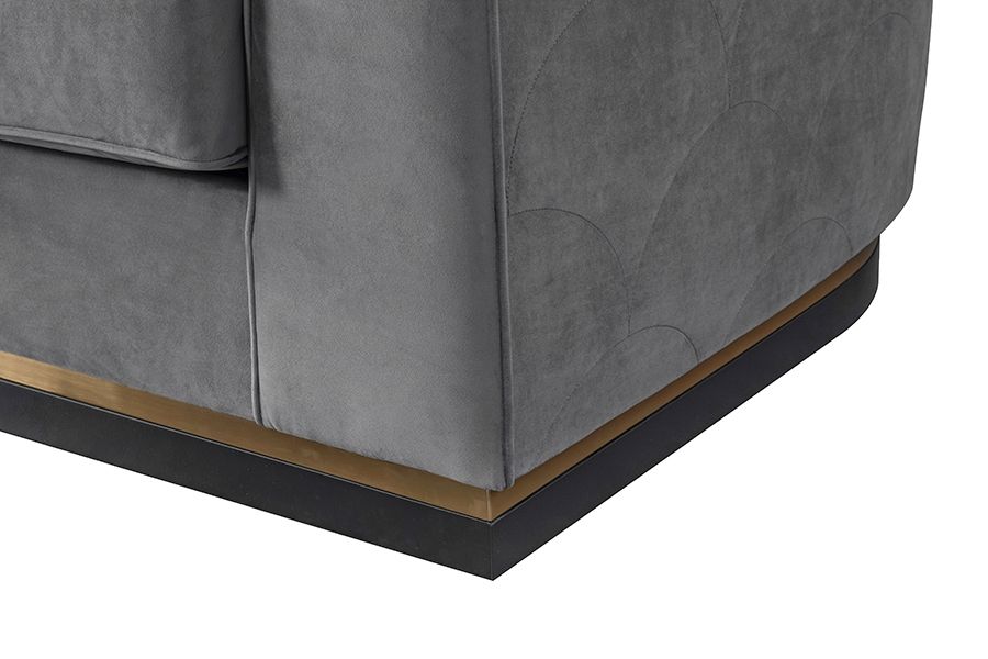 Pino Canapé 2 places, base laiton - Gris colombe-view5