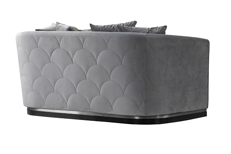 Pino Canapé 2 places, base chrome - Gris colombe-view3