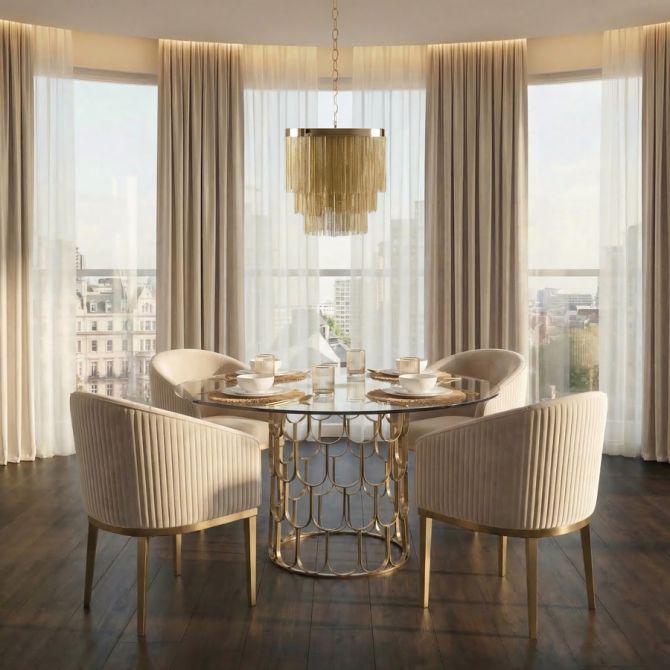 Pino Esstisch 4-5 Sitzplätze - Messing-view2