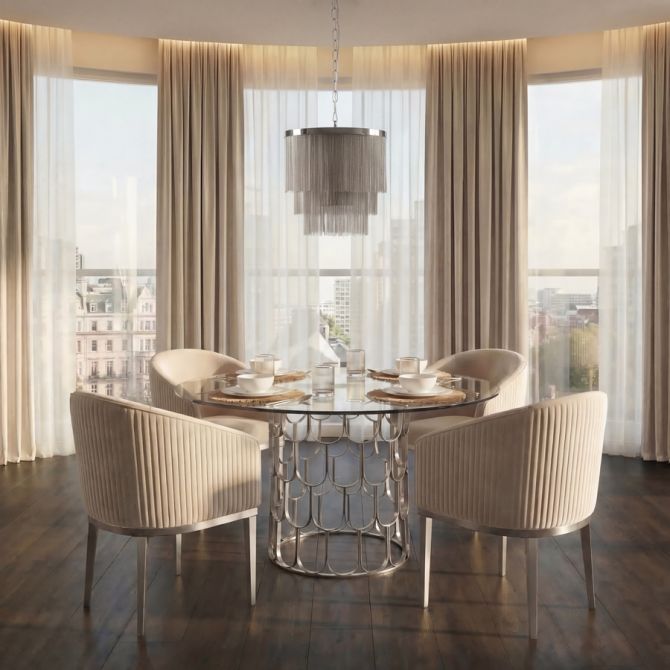 Pino Table à manger en argent 4-5 personnes-view2