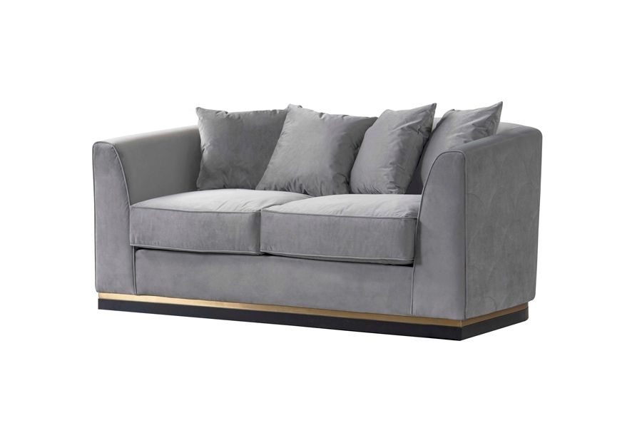 Pino Canapé 2 places, base laiton - Gris colombe-view3