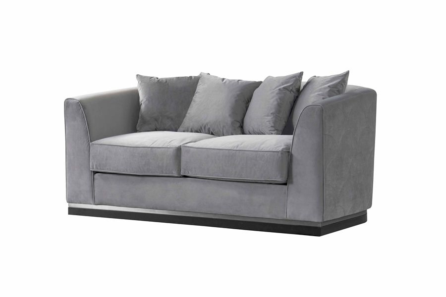 Pino Canapé 2 places, base chrome - Gris colombe-view5