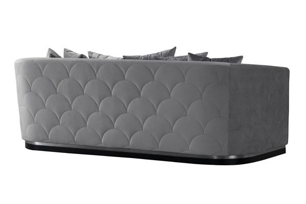 Pino Canapé 3 places, base argent - Gris colombe-view3