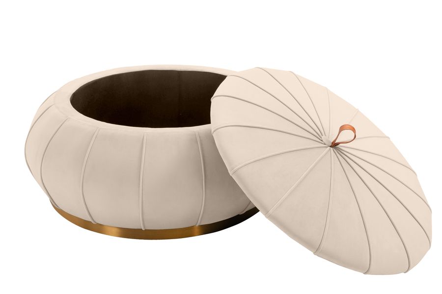 Pumpkin Aufbewahrung Ottomane - Kreideweiß - Basis Messing-view4