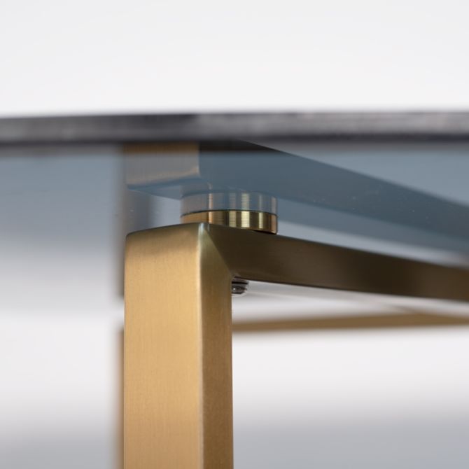 (ID:34842) Chevron Dining Table -(QL-1) - Brass legs - Image #0