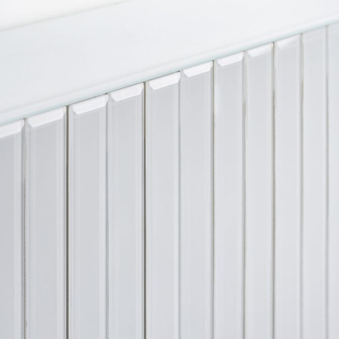 Anastasia Cache-radiateur en verre blanc, base argent-view3