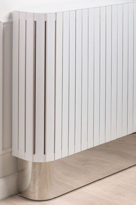 Anastasia Cache-radiateur en verre blanc, base argent-view2