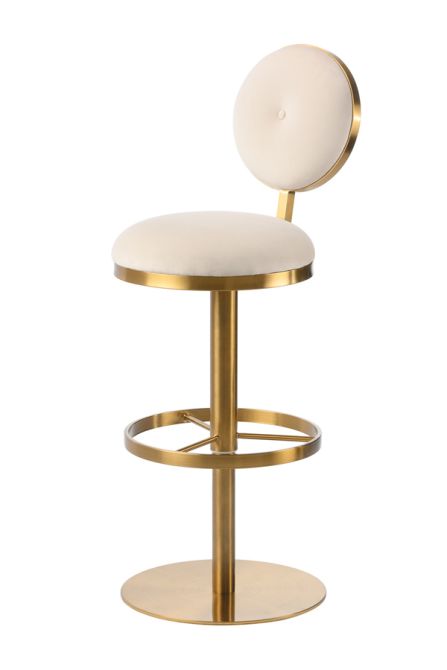 Ravello Bar Stool - Brass - Chalk-view3