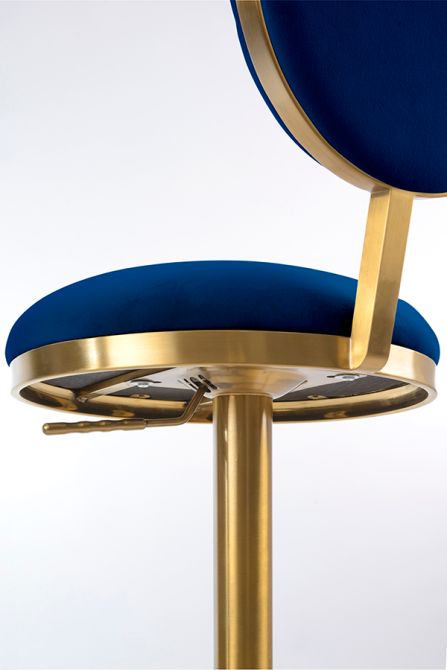 Ravello Tabouret de bar, piétement laiton - Bleu marine -view5