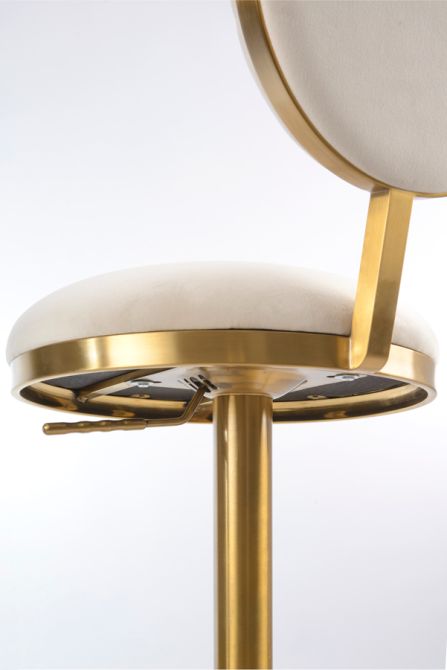 Ravello Bar Stool - Brass - Chalk-view6