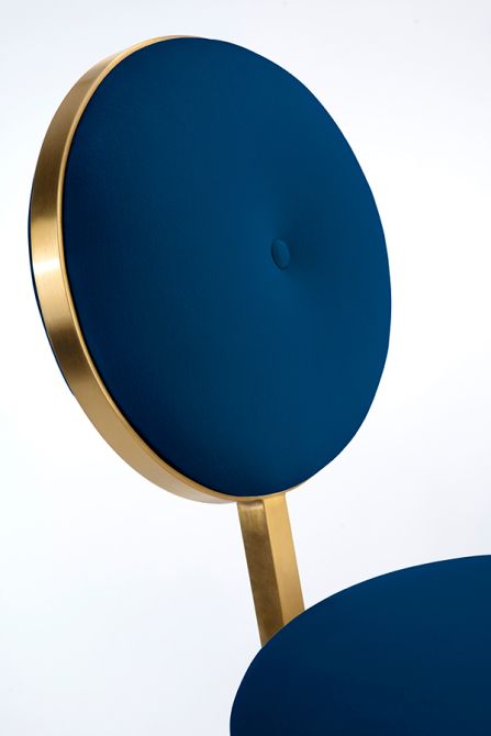 Ravello Tabouret de bar, piétement laiton - Bleu marine -view6
