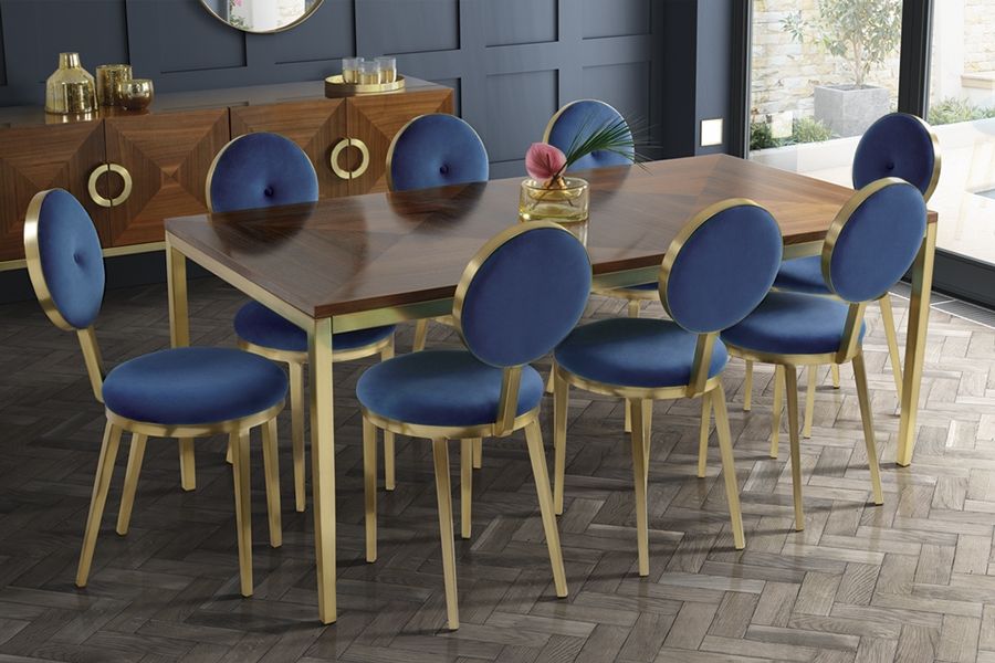 Chaise de salle à manger Ravello, Bleu marine - Image #0
