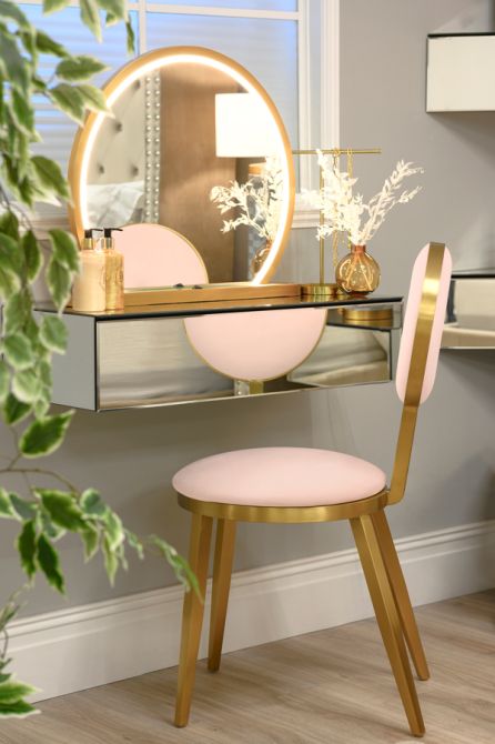 Ravello Eetkamerstoel Messing - Blush Roze-view2