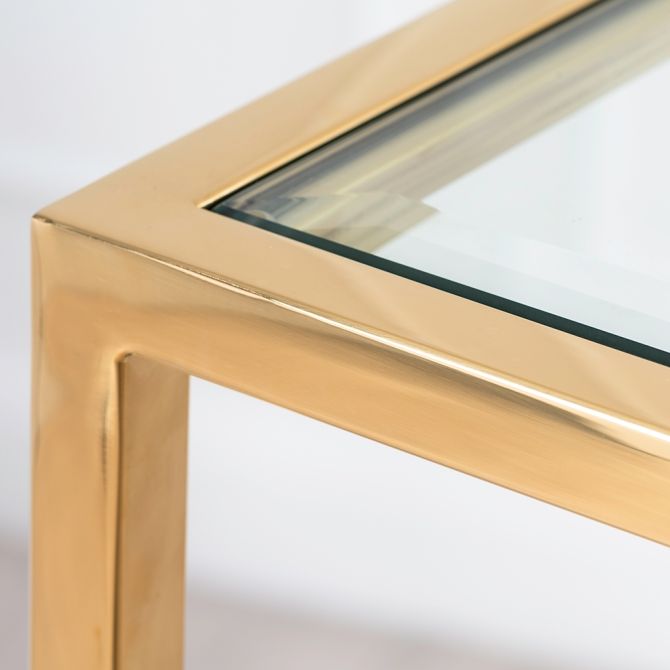 Rippon Brass Rectangular Console Table - Image #0