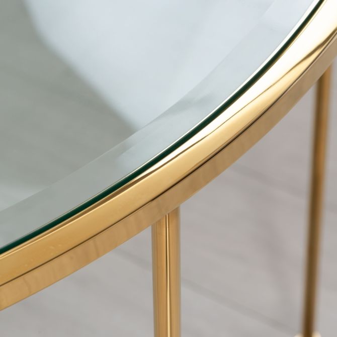 Rippon Brass Curved Console Table - Image #0