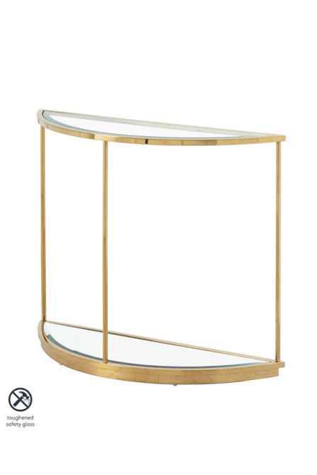 Rippon Brass Curved Console Table - Image #0