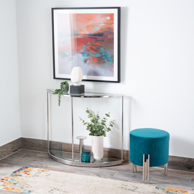 Rippon Silver Curved Console Table - Image #0