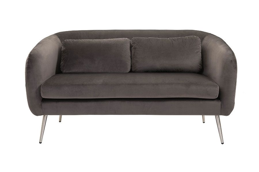 Roanna 2-Sitzer Sofa -Anthrazit  Silber/Messing Beine-view5