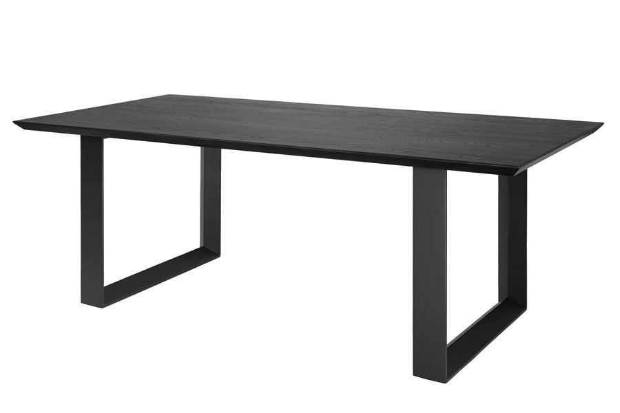 Rocco Black Dining Table and 6 Hatfield Black Faux Leather Chairs-view2