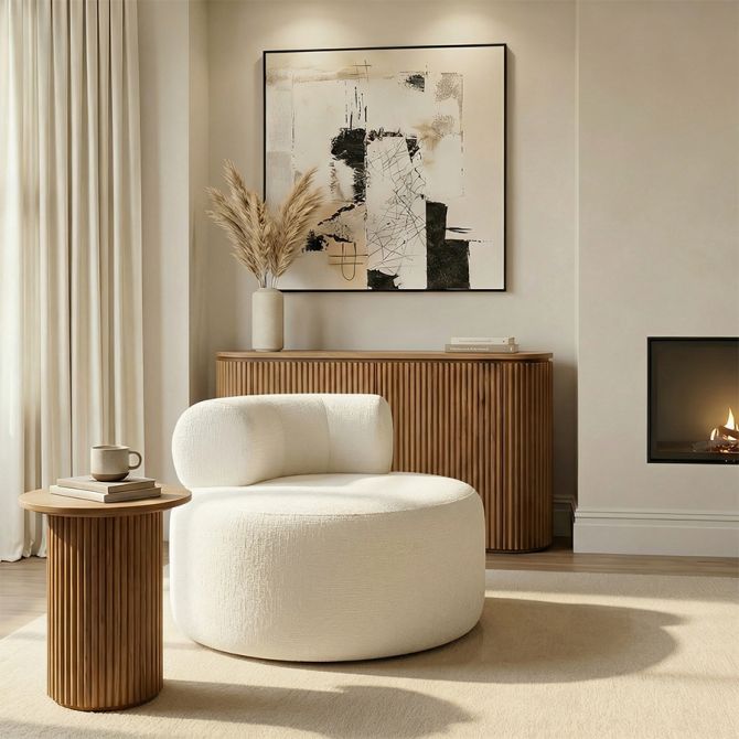 Rolls Draaifauteuil Ivoor Chenille-view2