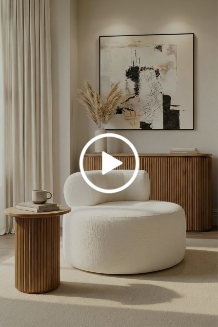 Rolls Draaifauteuil Ivoor Chenille-view4