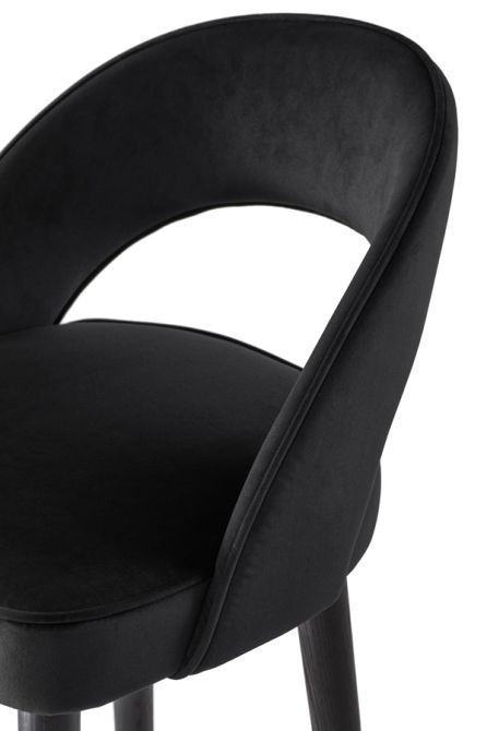 Rossini Tabouret de bar, extrémités argent - Noir-view4