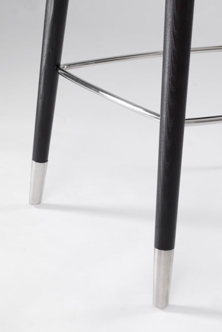 Rossini Tabouret de bar, extrémités argent - Noir-view5