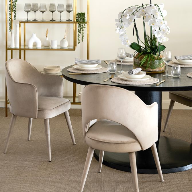 Rossini Carver Stuhl Taupe-view2