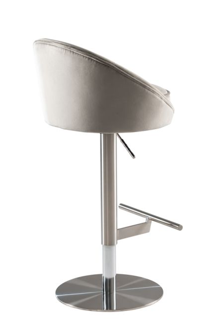 Selini Tabouret de bar, base argent - Gris colombe-view4
