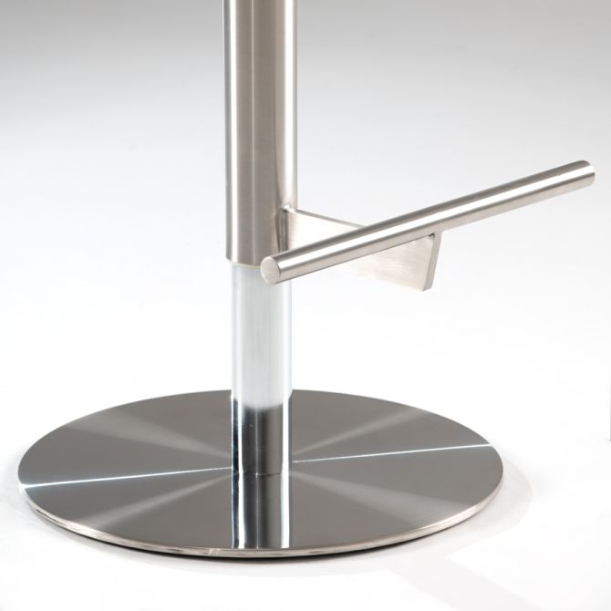 Selini Tabouret de bar, base argent - Gris colombe-view6