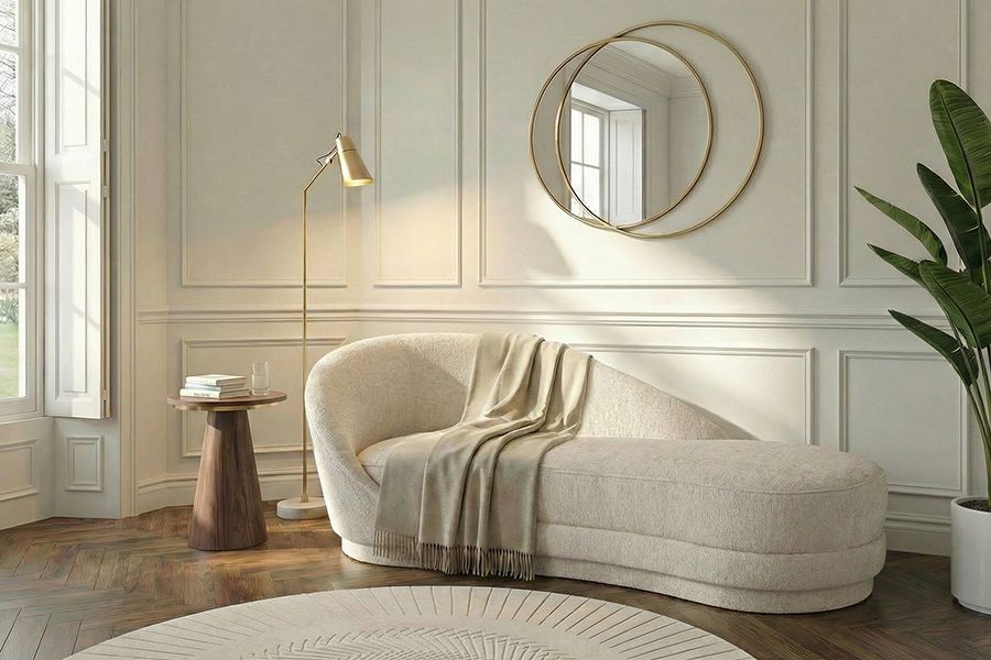 Selini Chaise Longue Licht Taupe Chenille-view2