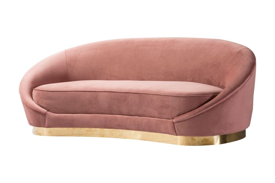 Selini Three Seat Sofa - Blush Pink - Image #0