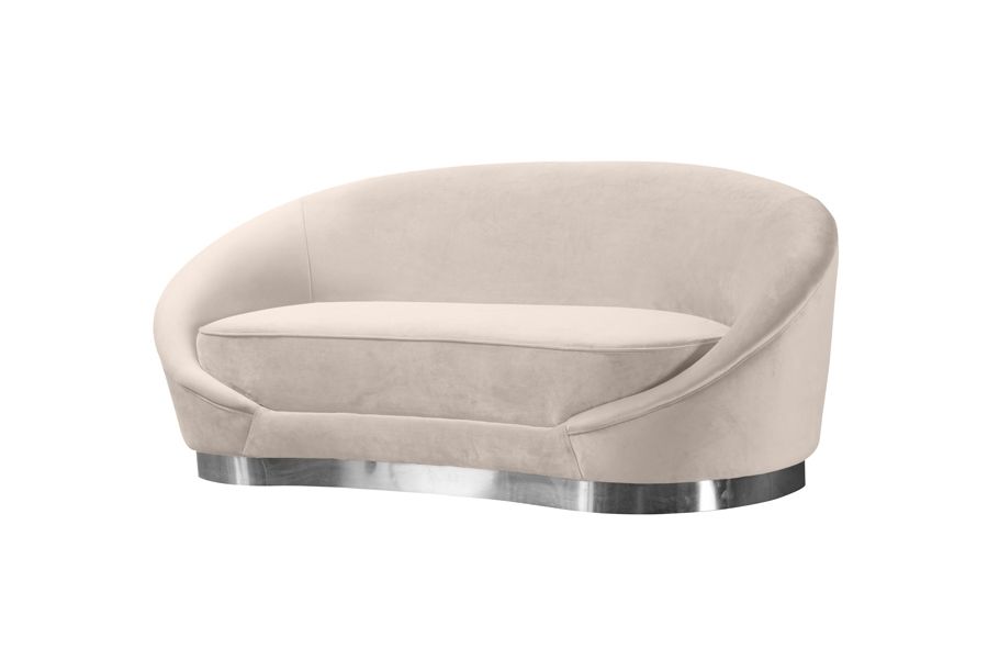 Selini Two Seat Sofa - Chalk, Silver base-view2