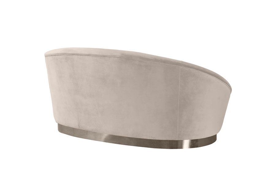 Selini Two Seat Sofa - Chalk, Silver base-view4