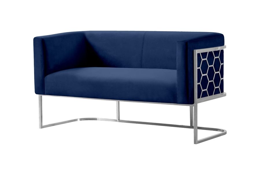 Alveare 2-zitsbank Zilver - Blauw-view3